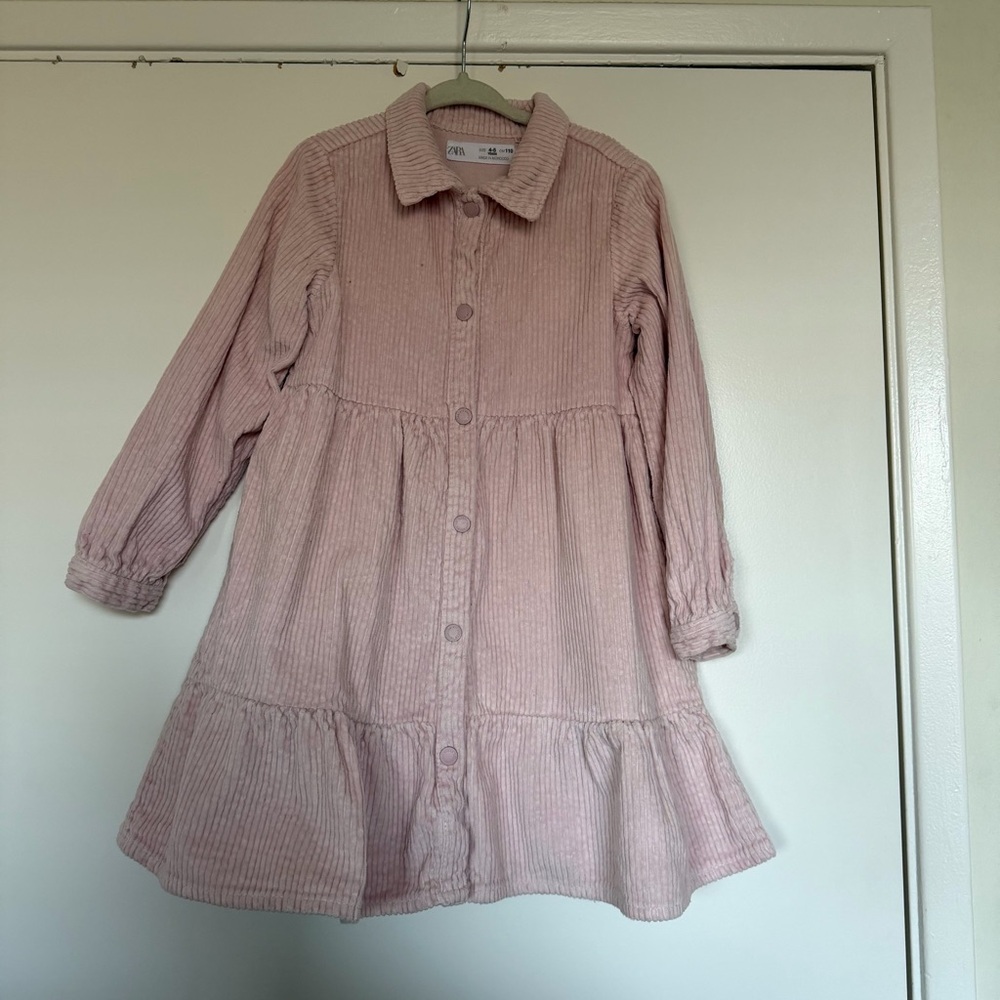 Zara Kids Pink Corduroy Dress for girls size 4-5 years